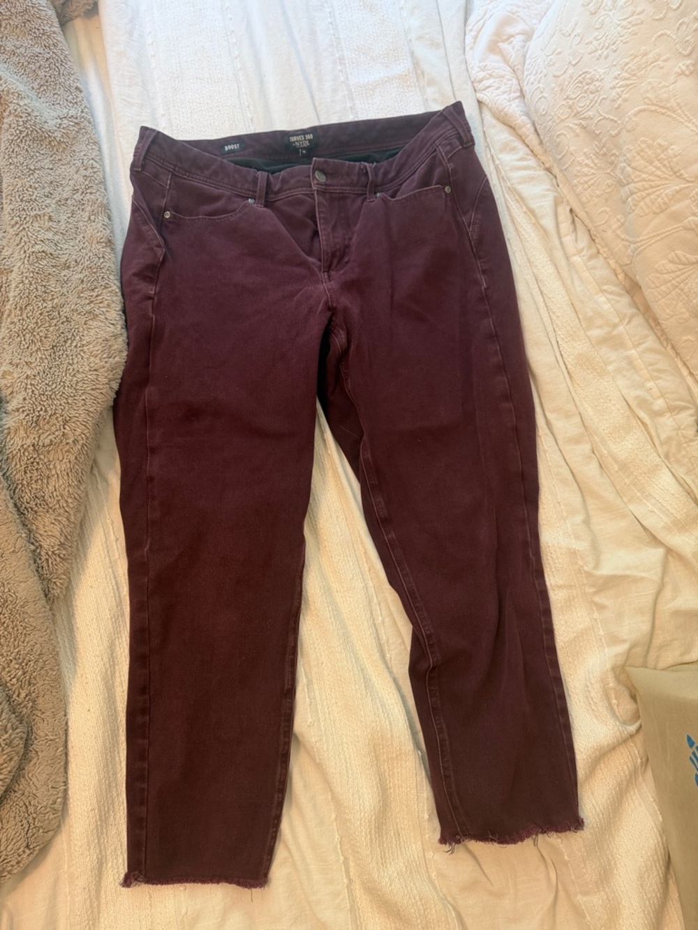 NYDJ Burgundy Stretch Ankle Jeans